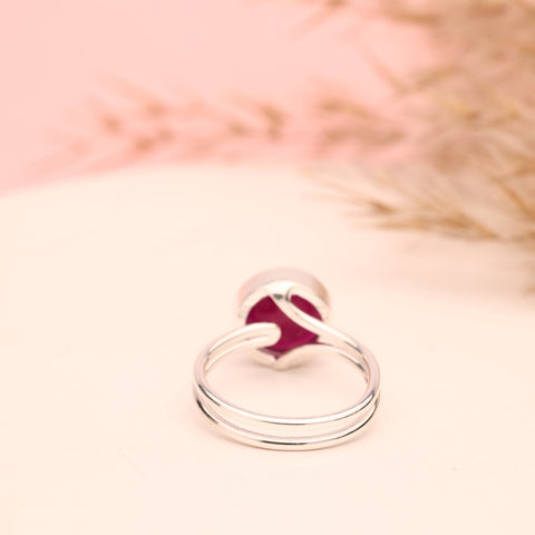 Multi Chalcedony Ring – Adjustable 925 Sterling Silver Gemstone Ring Meena Design