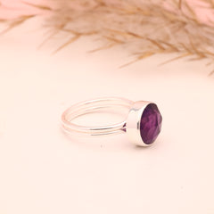 adjustable amethyst ring
