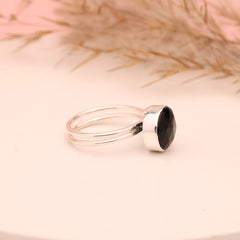 Multi Chalcedony Ring – Adjustable 925 Sterling Silver Gemstone Ring Meena Design