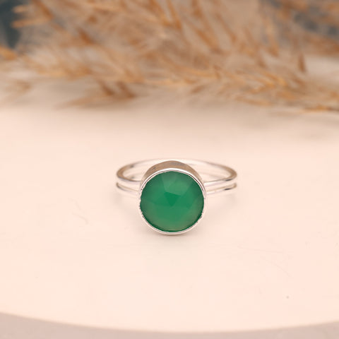 Multi Chalcedony Ring – Adjustable 925 Sterling Silver Gemstone Ring Meena Design