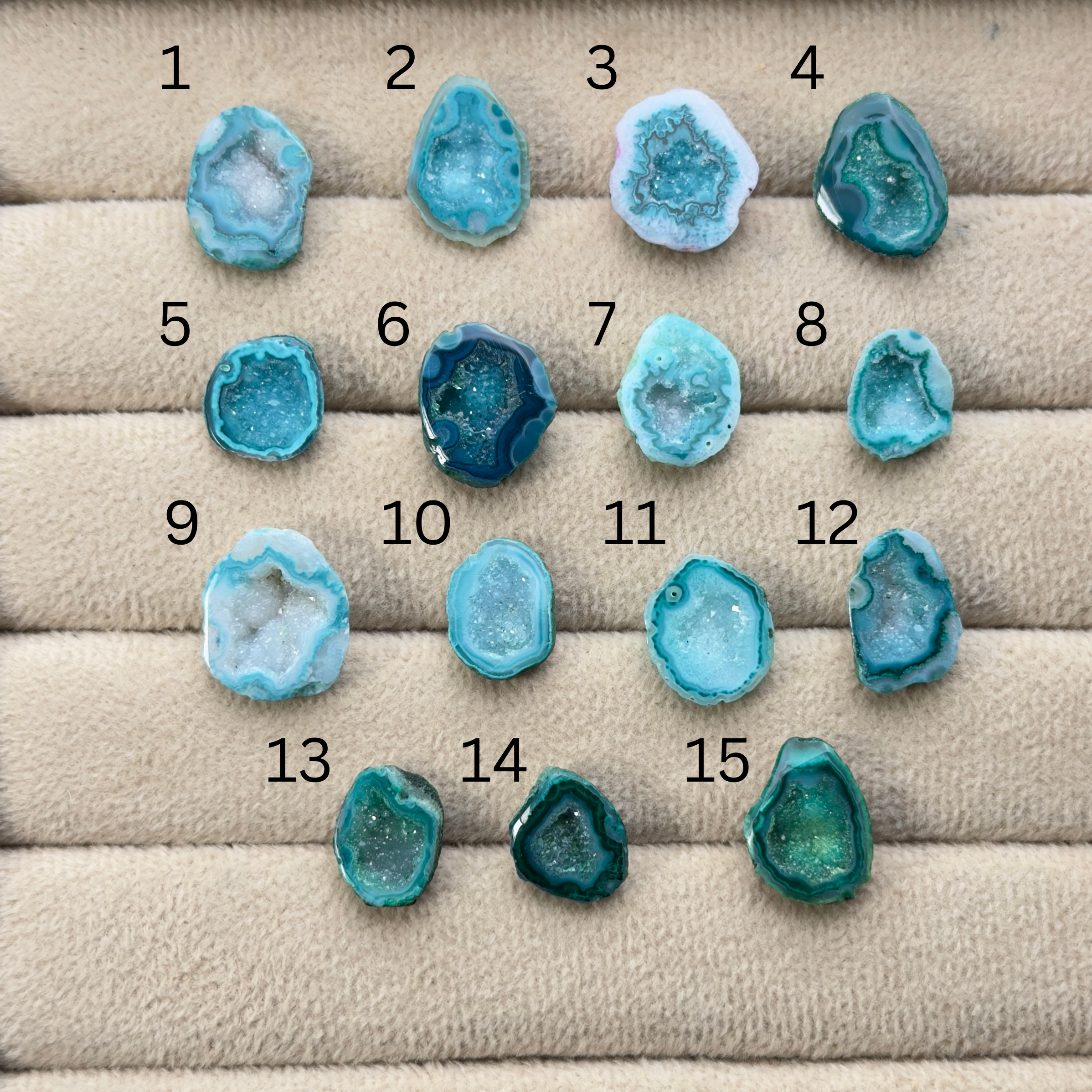 Geode Rings stone by Selection 10- 15mm Green For Making Rings My Store
