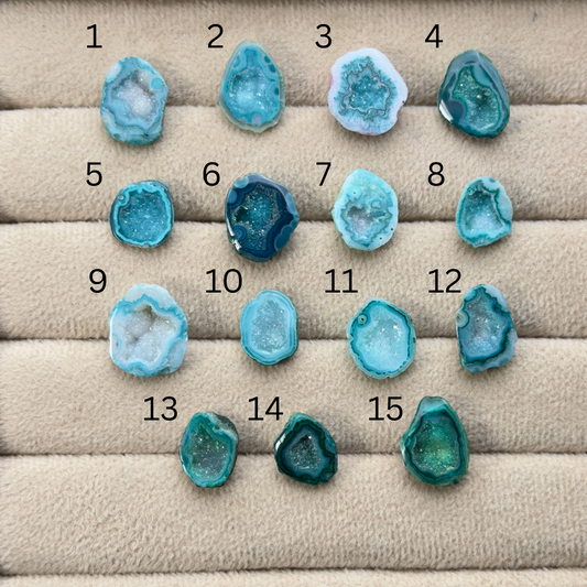 Geode Rings stone by Selection 10- 15mm Green For Making Rings My Store