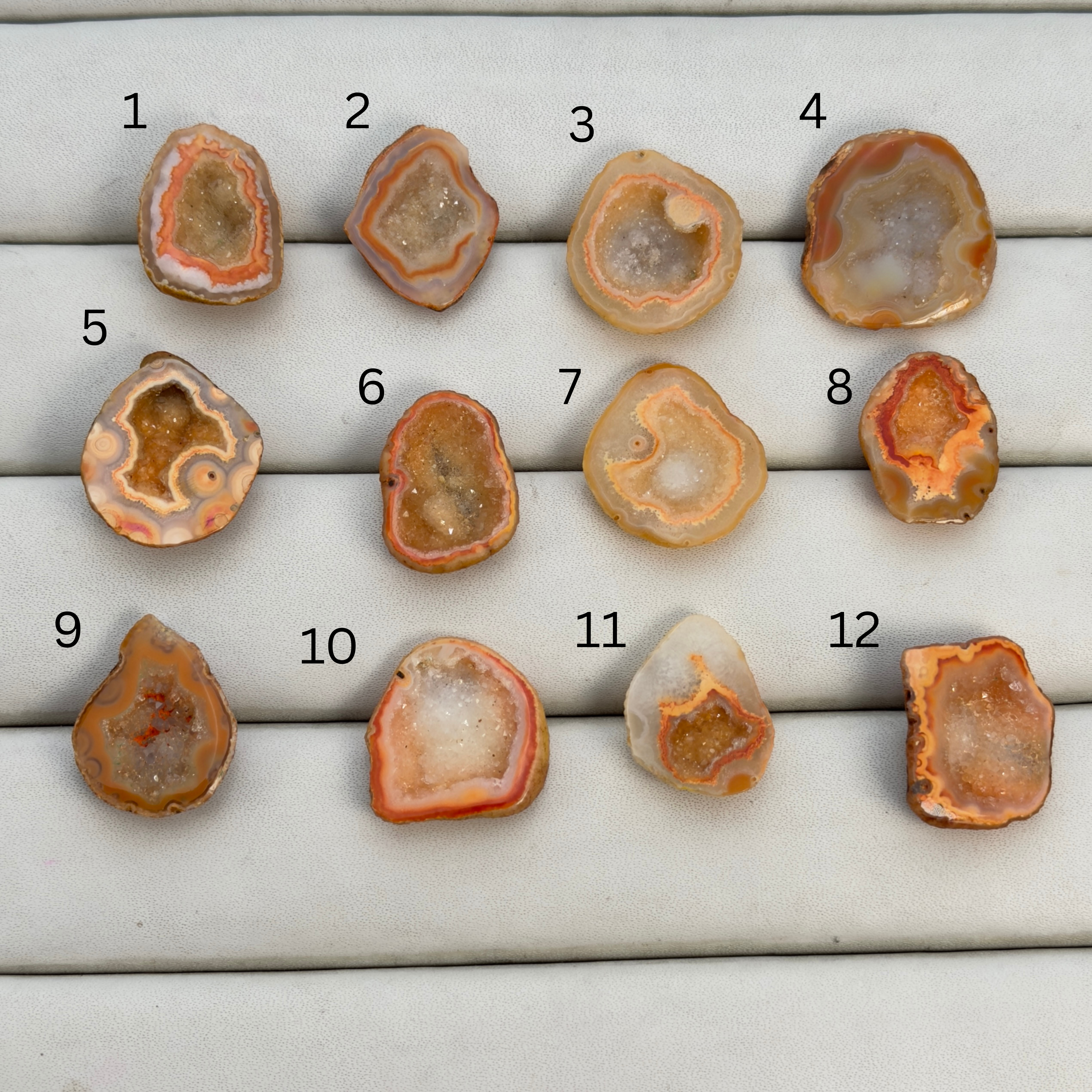Orange Agate Druzy Geode Slices – Perfect for Ring Making Meena Design