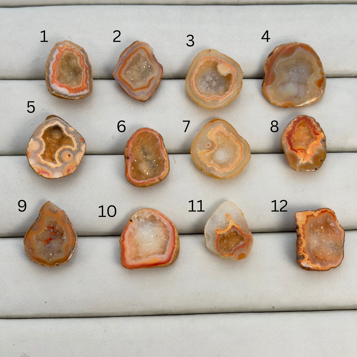 Orange Agate Druzy Geode Slices – Perfect for Ring Making Meena Design