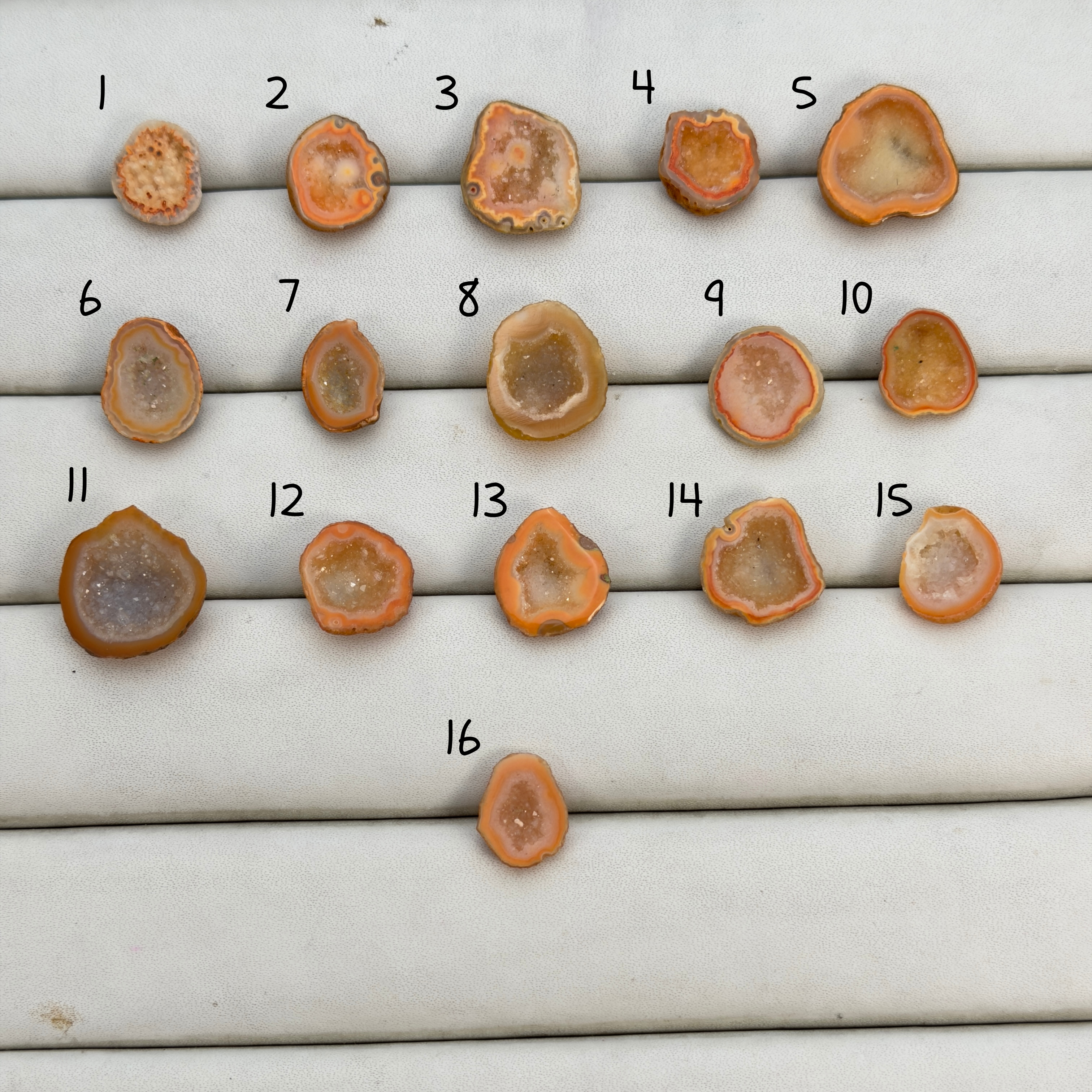 Orange Agate Druzy Geode Slices – Perfect for Ring Making Meena Design
