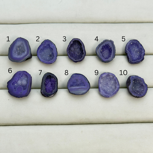Natural Purple Geode Druzy Cabochon – Agate Geode for Ring Making Meena Design