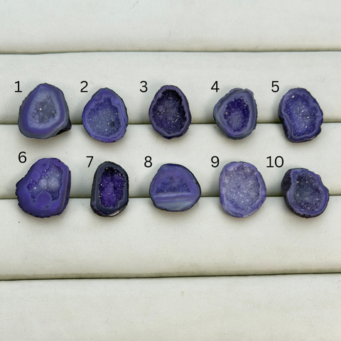 Natural Purple Geode Druzy Cabochon – Agate Geode for Ring Making Meena Design