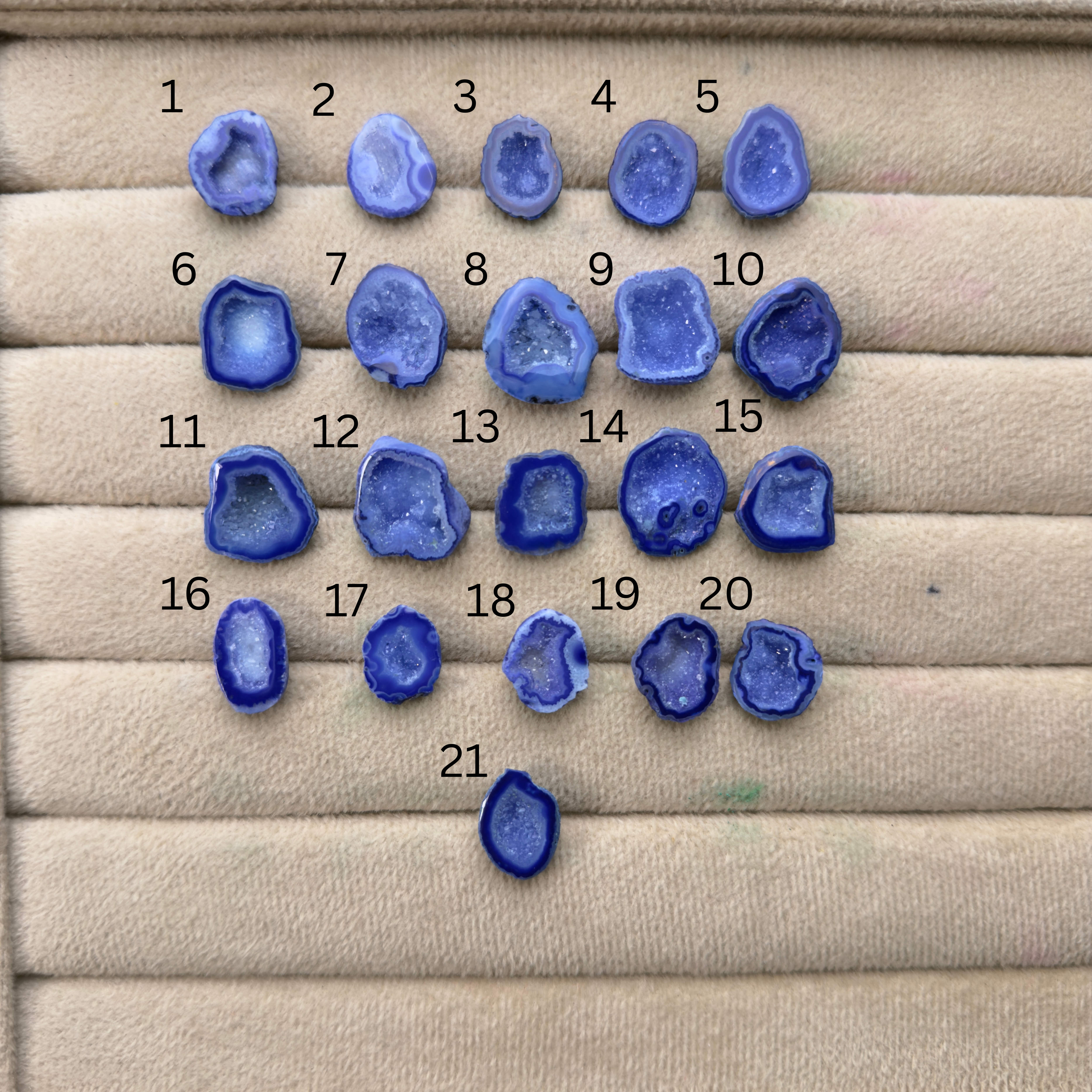 Geode Rings stone by Selection 15 - 20 mm Blue For Making Rings My Store