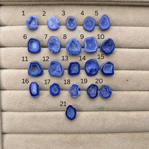 Geode Rings stone by Selection 15 - 20 mm Blue For Making Rings My Store