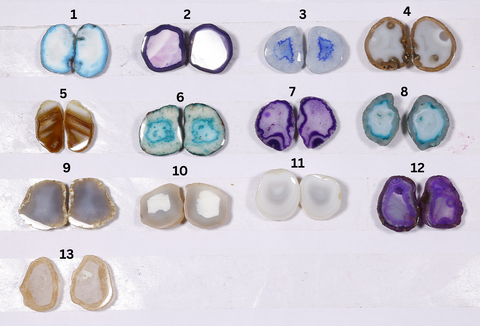 Design Agate slice  ( For Earing and  cuff link ) by Selection  20 - 25 mm Mix Colors My Store