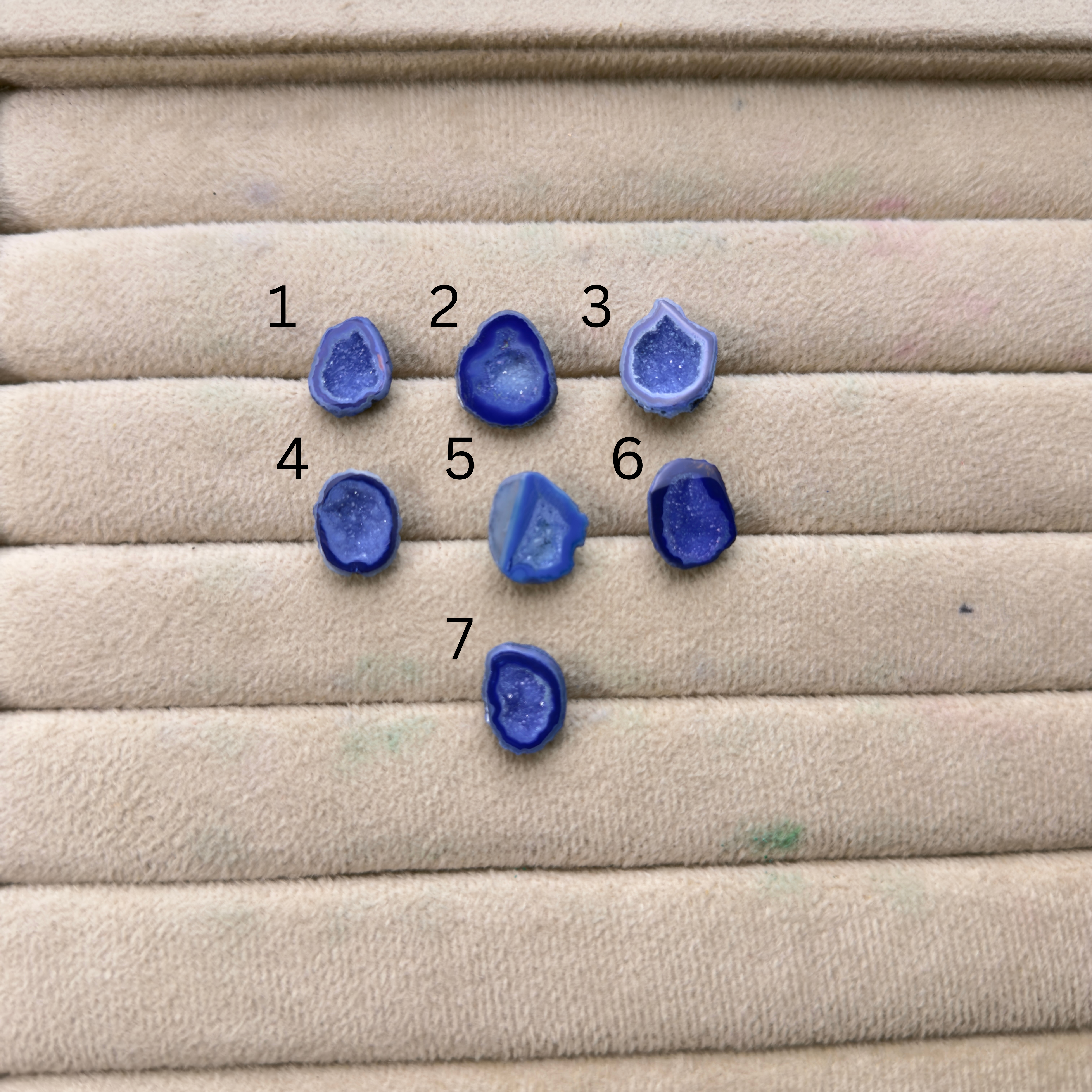 Geode Rings stone by Selection 15 - 20 mm Blue For Making Rings My Store