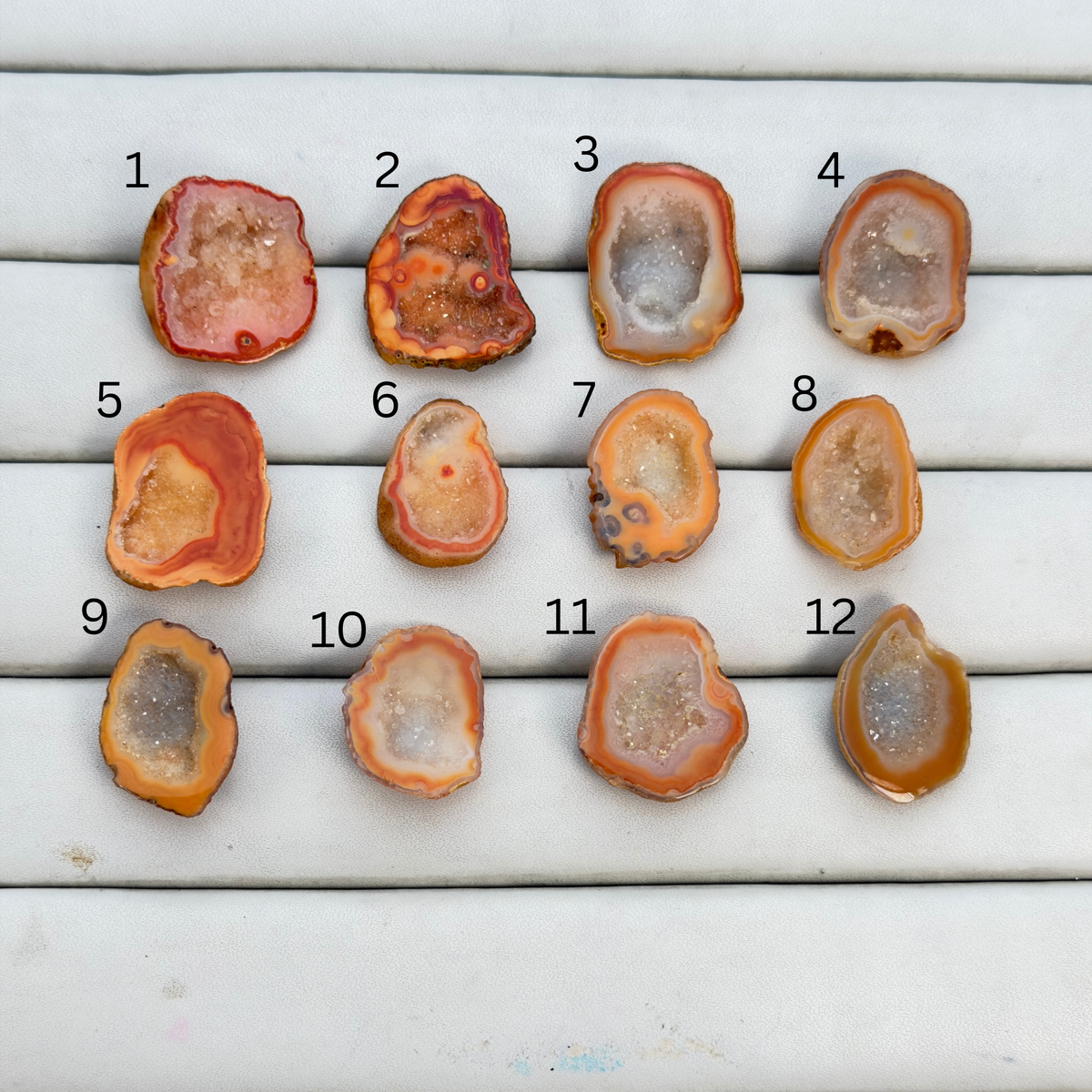 Orange Agate Druzy Geode Slices – Perfect for Ring Making Meena Design