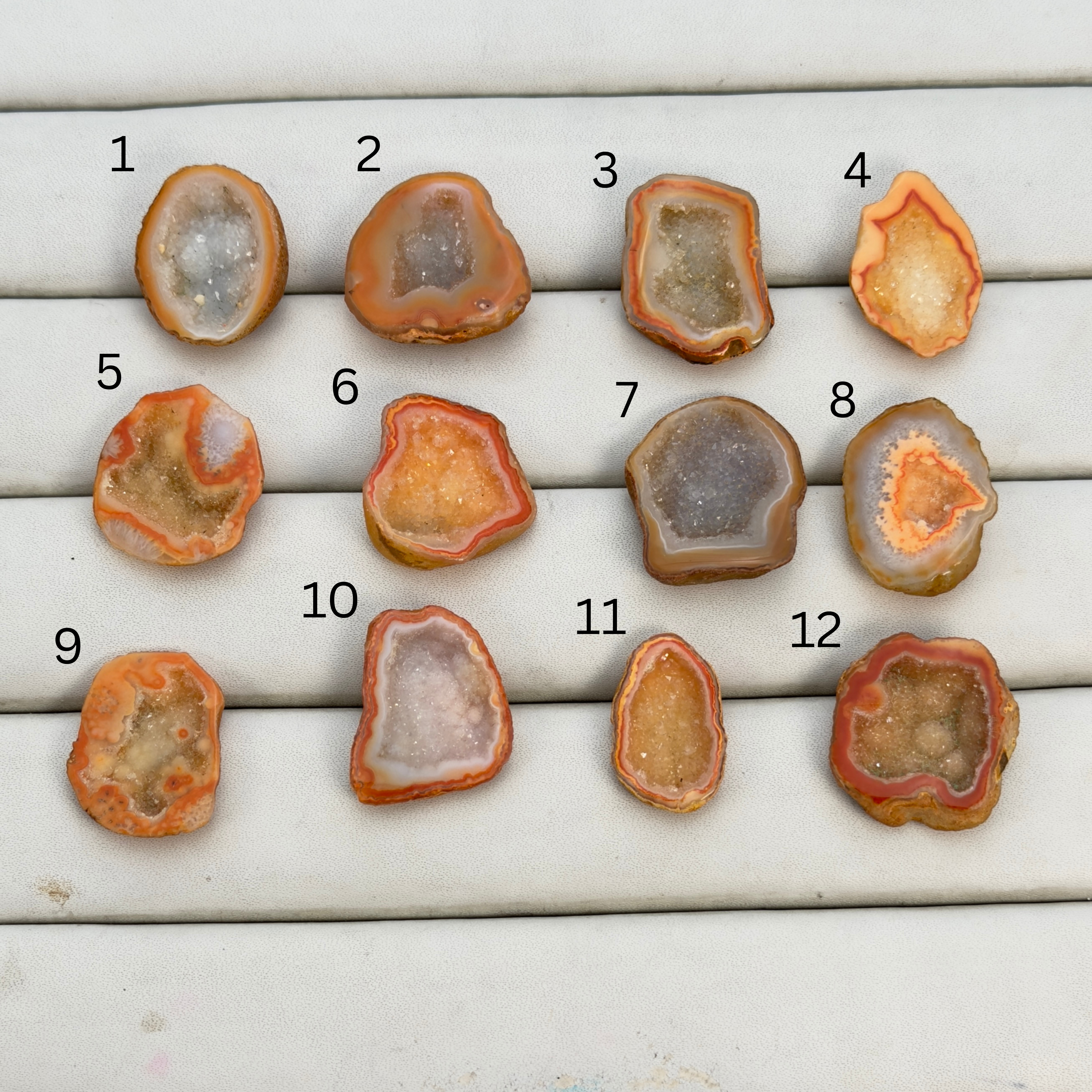 Orange Agate Druzy Geode Slices – Perfect for Ring Making Meena Design
