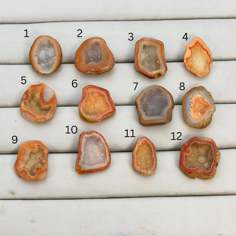 Orange Agate Druzy Geode Slices – Perfect for Ring Making Meena Design