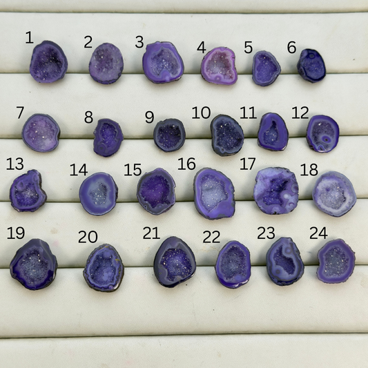 Natural Purple Geode Druzy Cabochon – Agate Geode for Ring Making Meena Design
