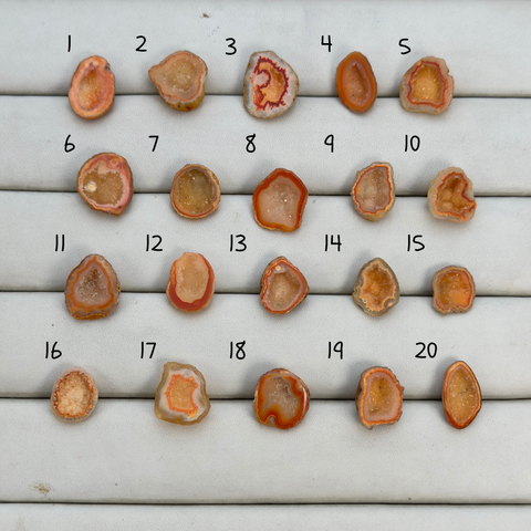 Orange Agate Druzy Geode Slices – Perfect for Ring Making Meena Design