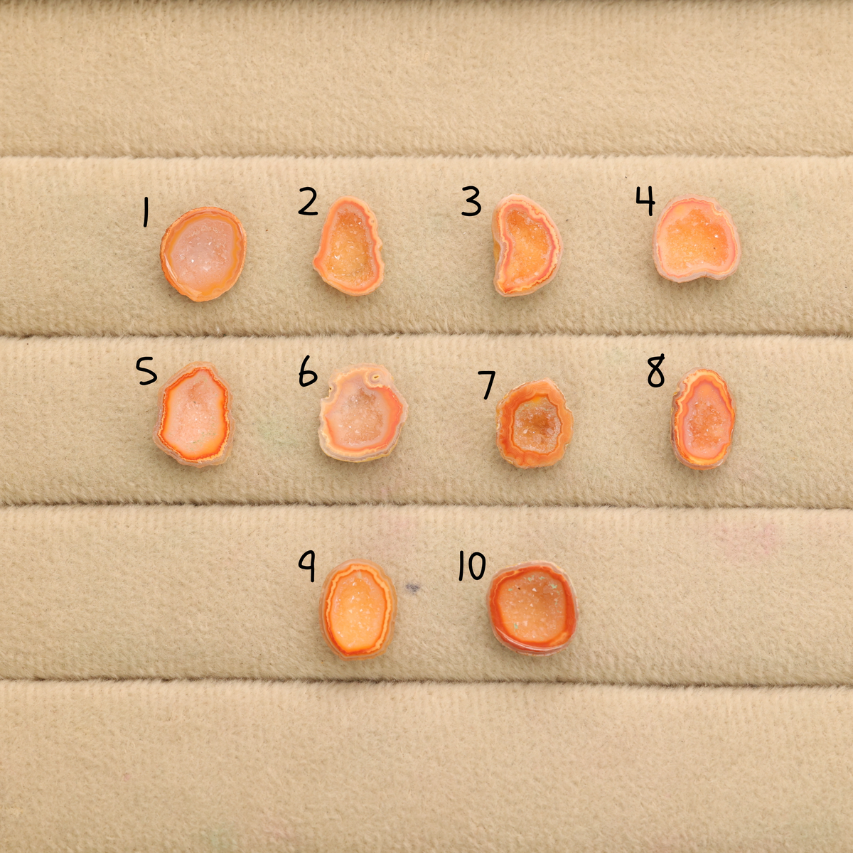 Orange Agate Druzy Geode Slices – Perfect for Ring Making