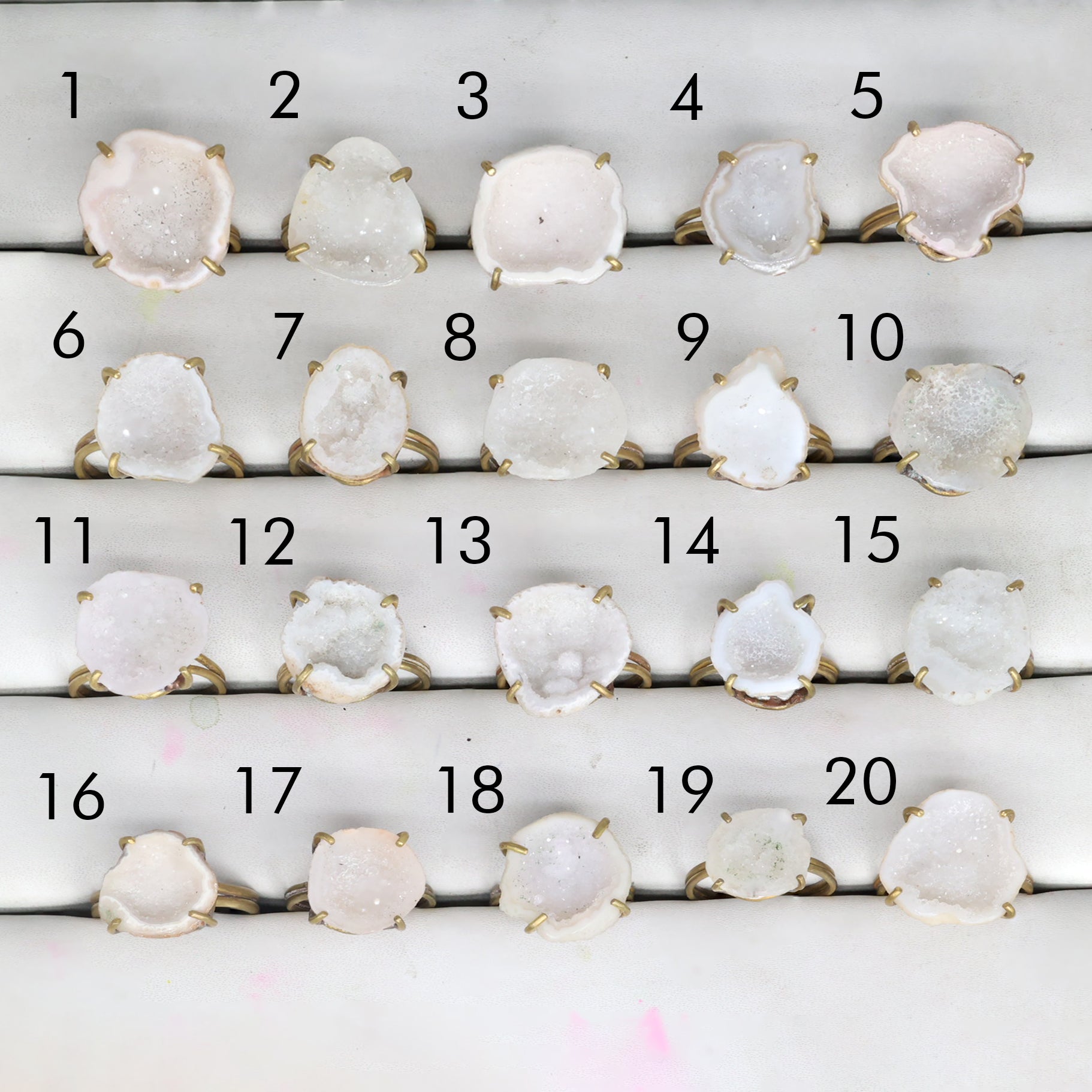 Rings by Selection Anokha Brass Gold Plated 10 - 20 MM white My Store