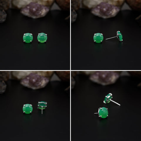 Elegant Rose Quartz stud earrings featuring round rose-cut gemstones in a bezel setting. AAA quality, minimalist design perfect for women. My Store