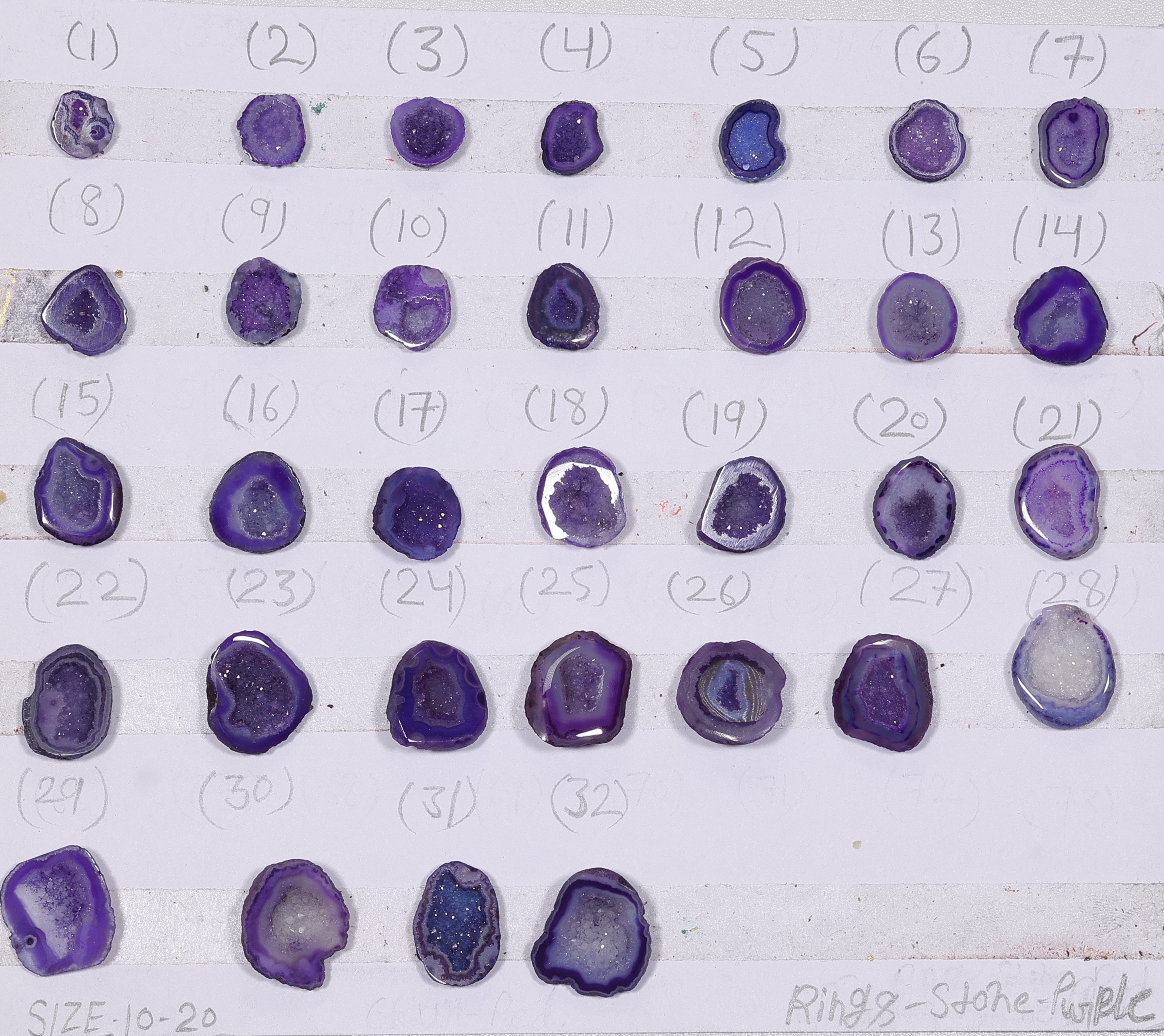 Geode Rings stone by Selection  10 - 20 mm Brown For Rings Making My Store