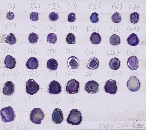 Geode Rings stone by Selection  10 - 20 mm Purple For Rings Making My Store
