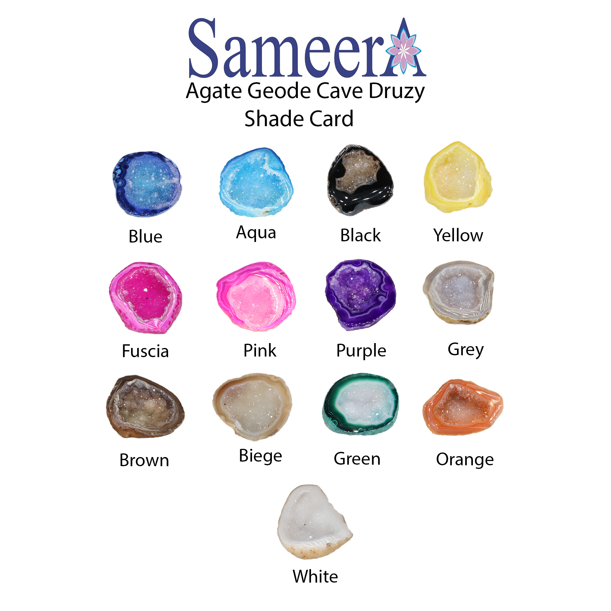Twin Geode Druzy Rings – Natural Agate Gemstone Prong Set 15‑25mm My Store