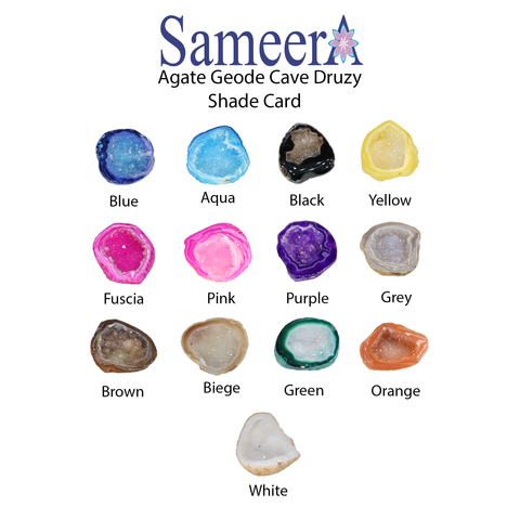 Twin Geode Druzy Rings – Natural Agate Gemstone Prong Set 15‑25mm My Store