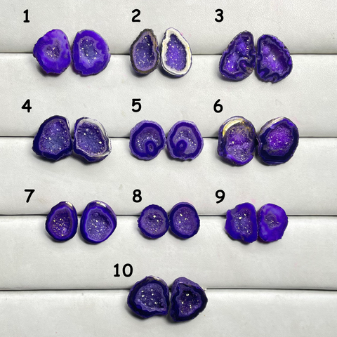 Geode Pairs by Selection 15 - 20 MM Purple My Store
