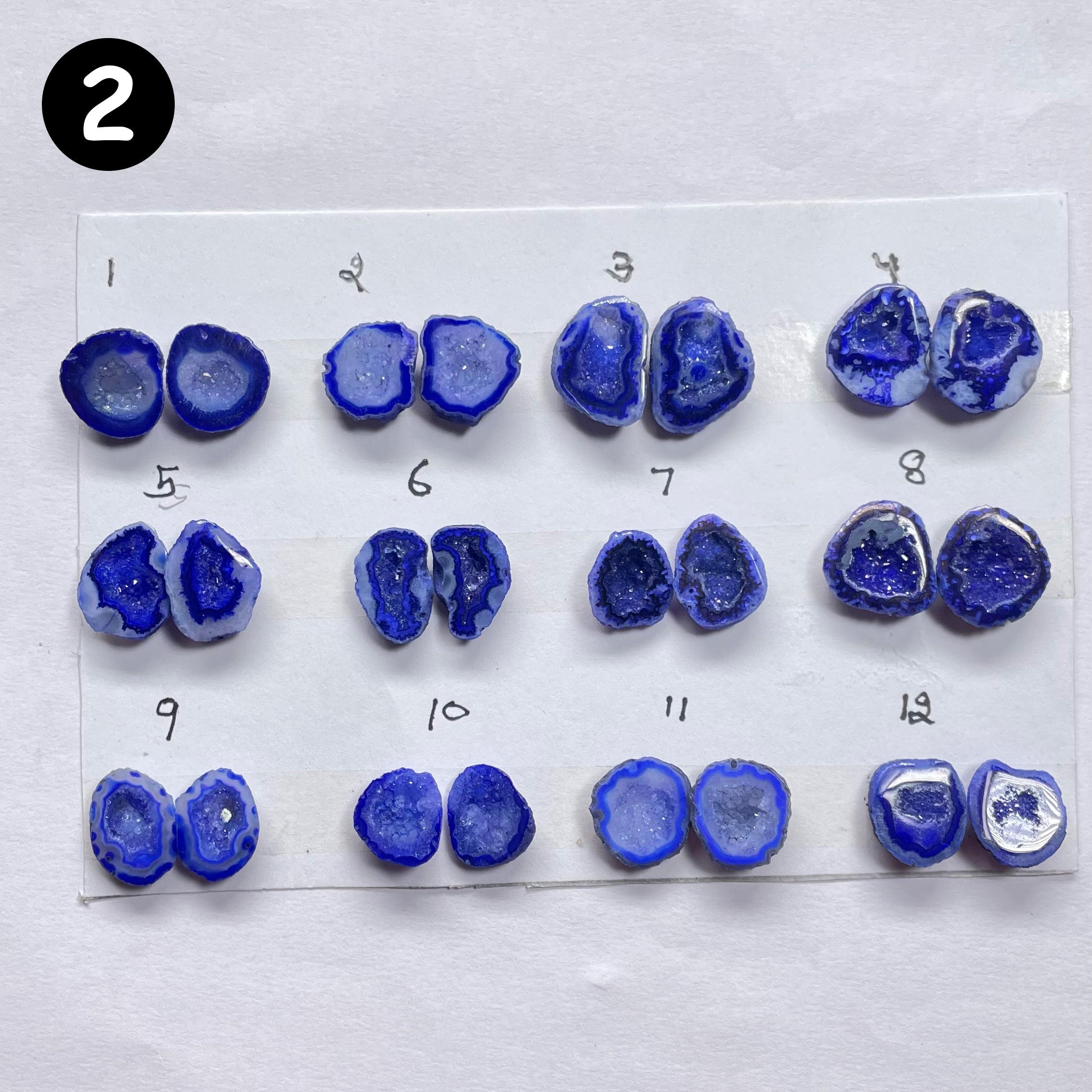 Geode Pairs by Selection 15-20mm Blue My Store