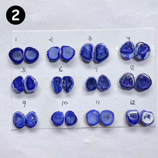 Geode Pairs by Selection 15-20mm Blue My Store