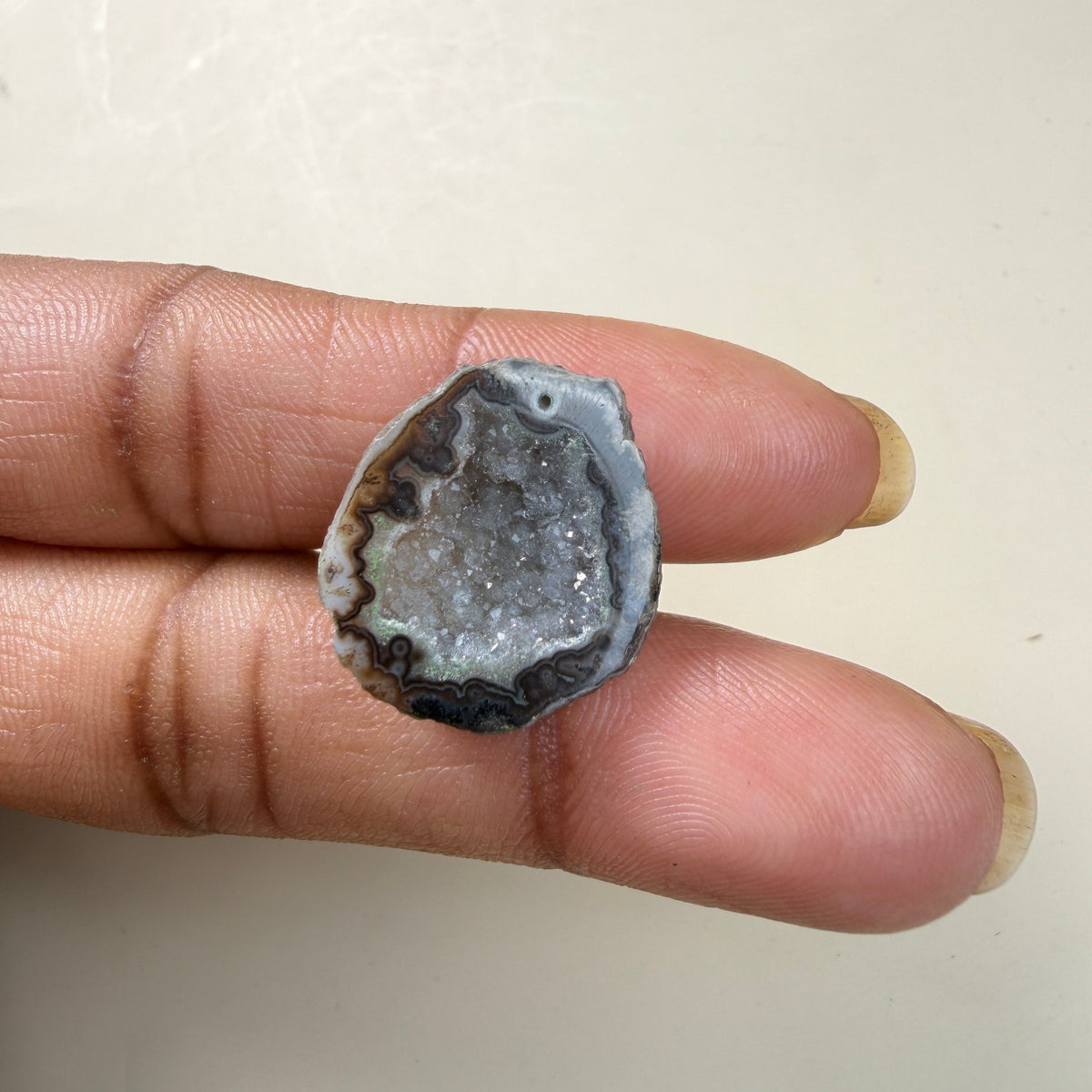 Black Druzy Geode Slice 20–25mm for Rings | Natural Agate Gemstone | Jewelry Making Wholesale Meena Design