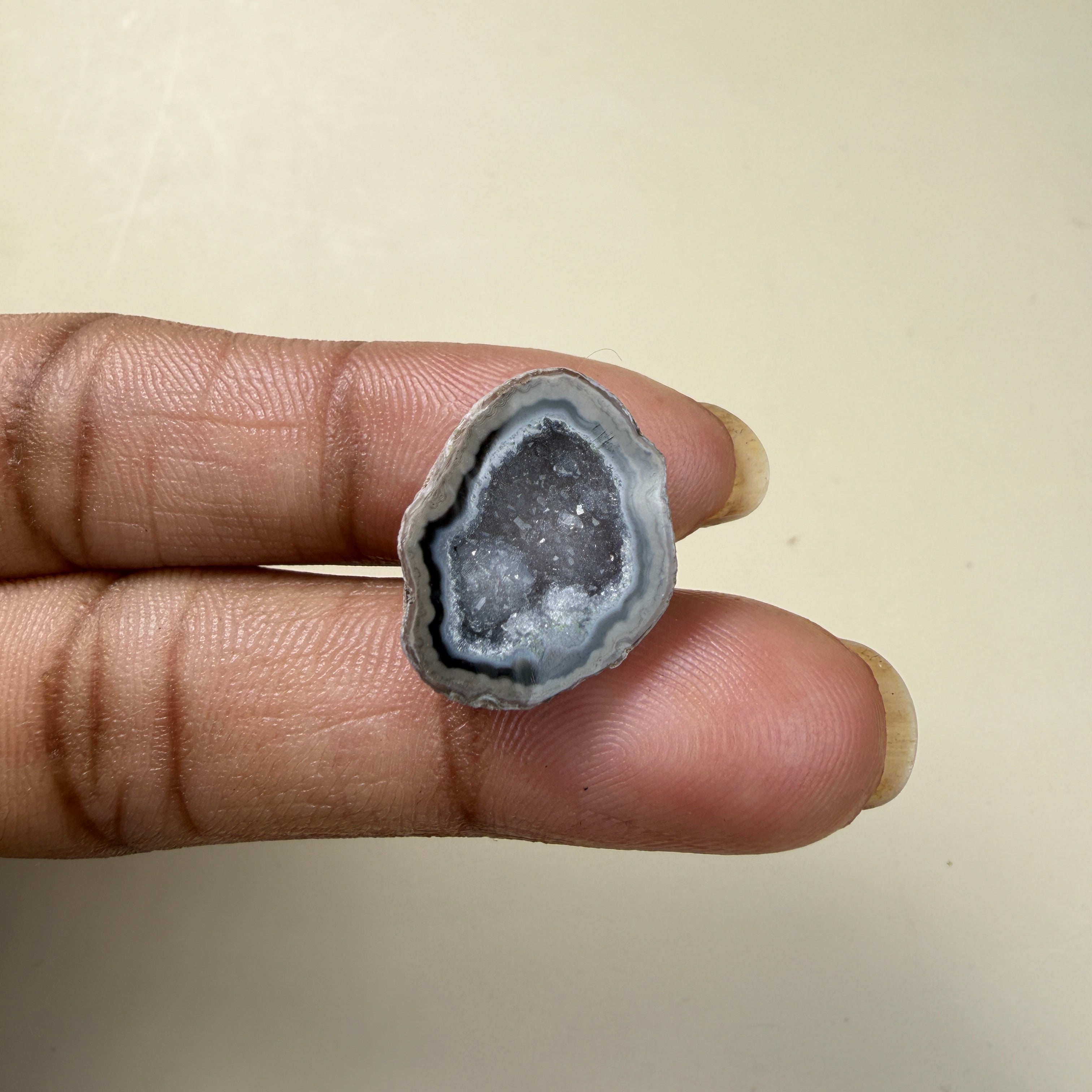 Black Geode Druzy Gemstone Slice 20–25mm | Ring Making Stone | Wholesale Jewelry Supply Meena Design