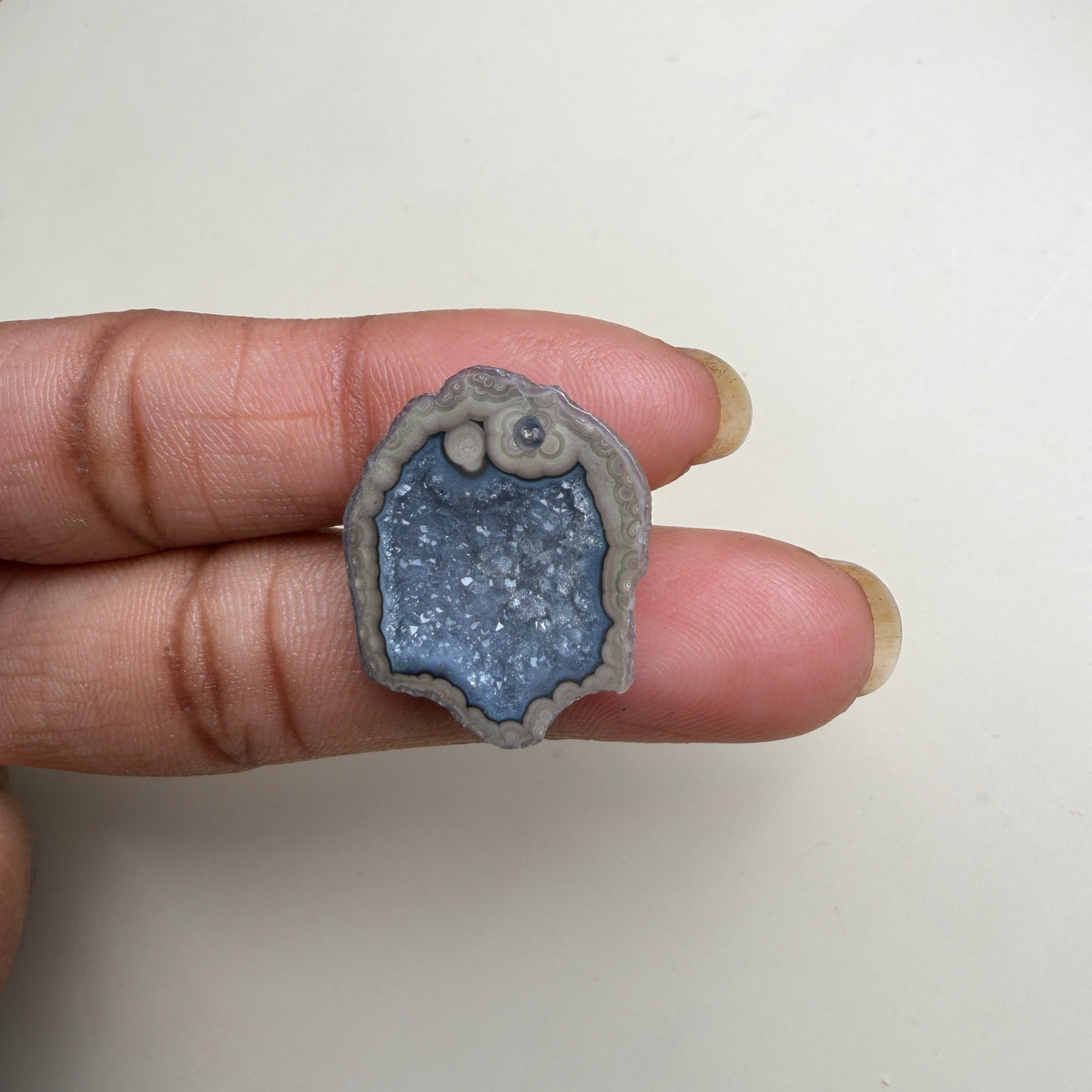 Black Agate Geode Druzy Slice 20–25mm | Raw Gemstone for Ring Settings | Wholesale Meena Design
