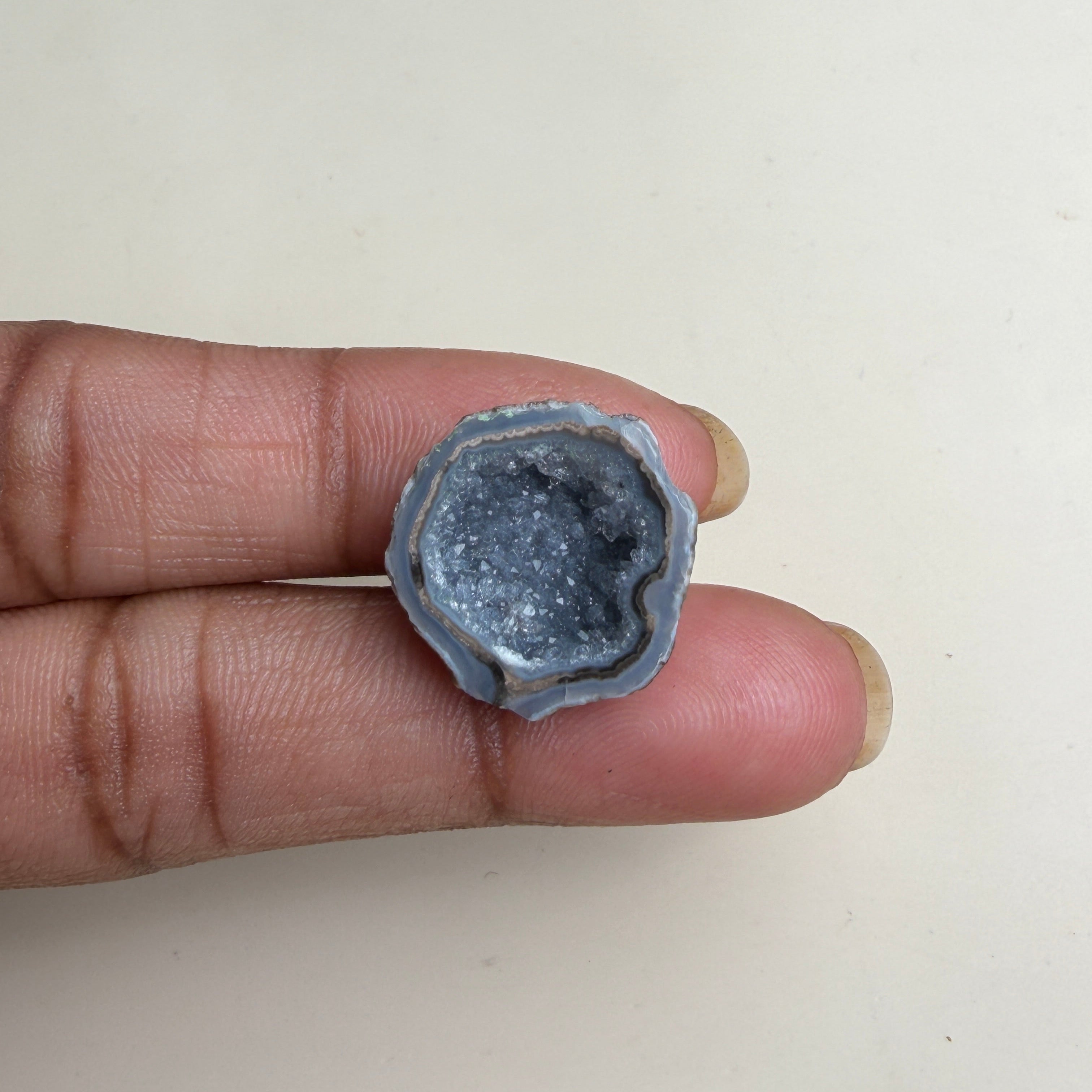 Black Geode Druzy Stone 20–25mm | Natural Agate Slice for Ring Making Meena Design