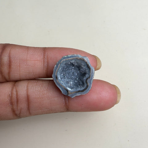 Black Geode Druzy Stone 20–25mm | Natural Agate Slice for Ring Making Meena Design