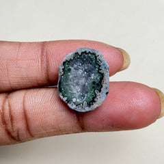 Organic Black Druzy Geode Slice 20–25mm | Natural Agate Jewelry Stone Meena Design