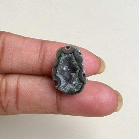 Black Geode Druzy Slice 20–25mm | Natural Agate Gemstone for Jewelry Making Meena Design