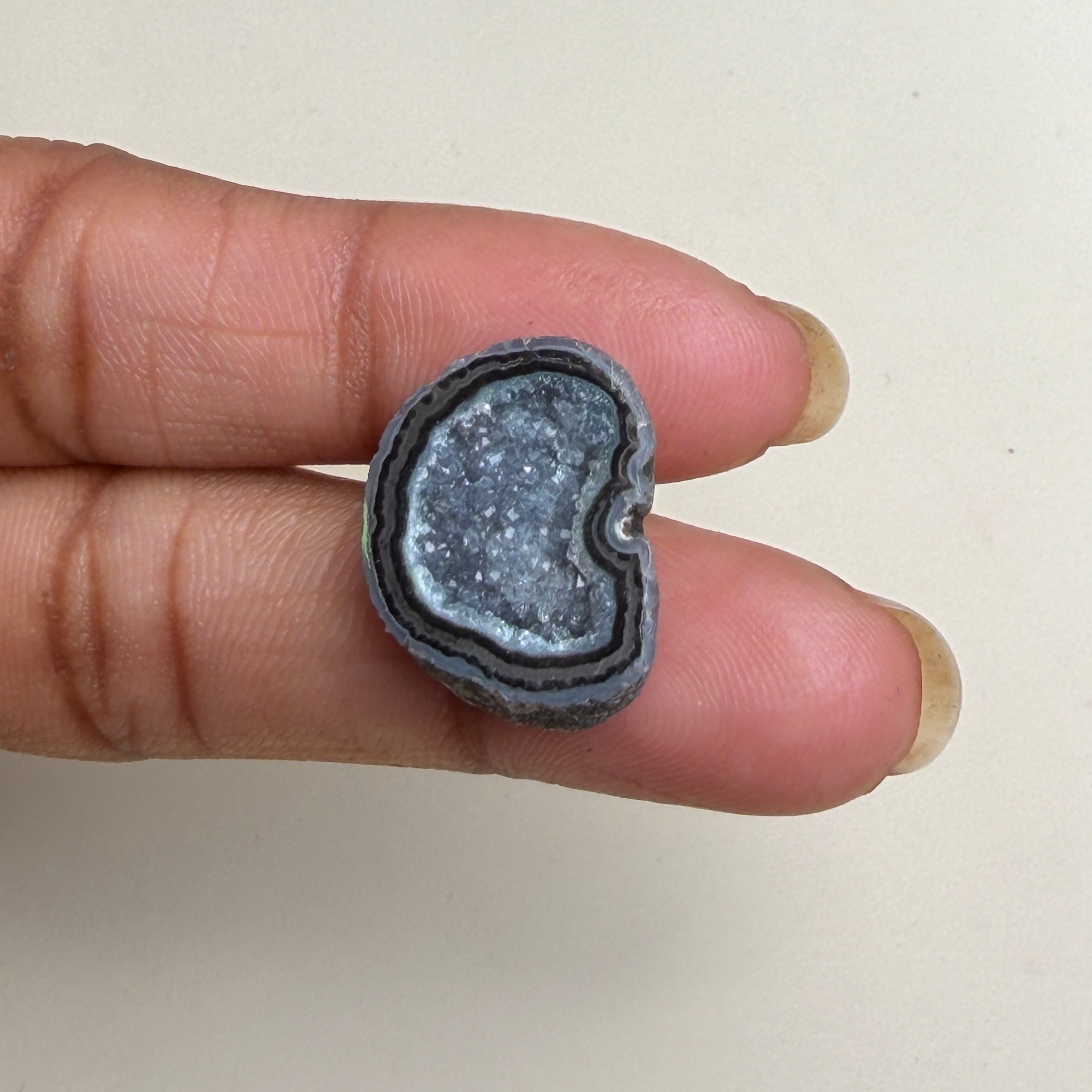 Raw Black Geode Druzy Slice 20–25mm | Agate Stone for Designers Meena Design