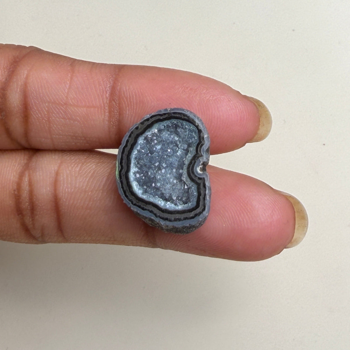 Raw Black Geode Druzy Slice 20–25mm | Agate Stone for Designers Meena Design