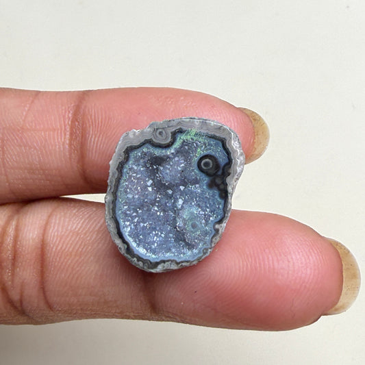 Black Agate Druzy Geode Slice 20–25mm | Wholesale Ring Making Gemstones Meena Design