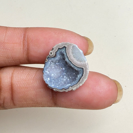 Wholesale Natural Black Agate Geode Druzy | 20–25mm Ring Making Stones Meena Design