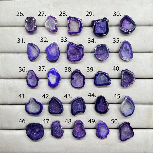 Geode Rings stone by Selection 15 - 25 MM Purple My Store