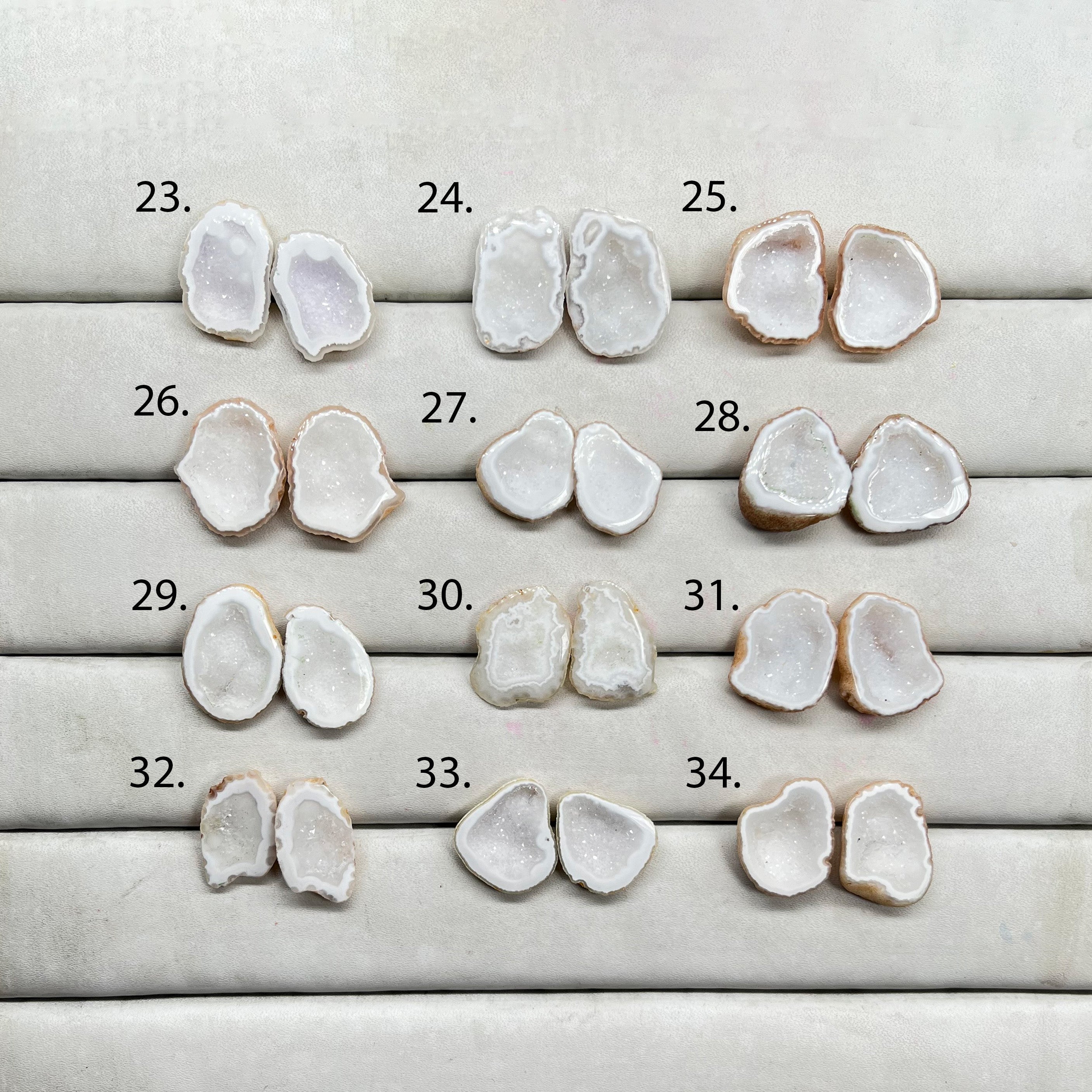 Geode Pairs by Selection 15 - 20 MM Milky White My Store
