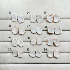 Geode Pairs by Selection 15 - 20 MM Milky White My Store