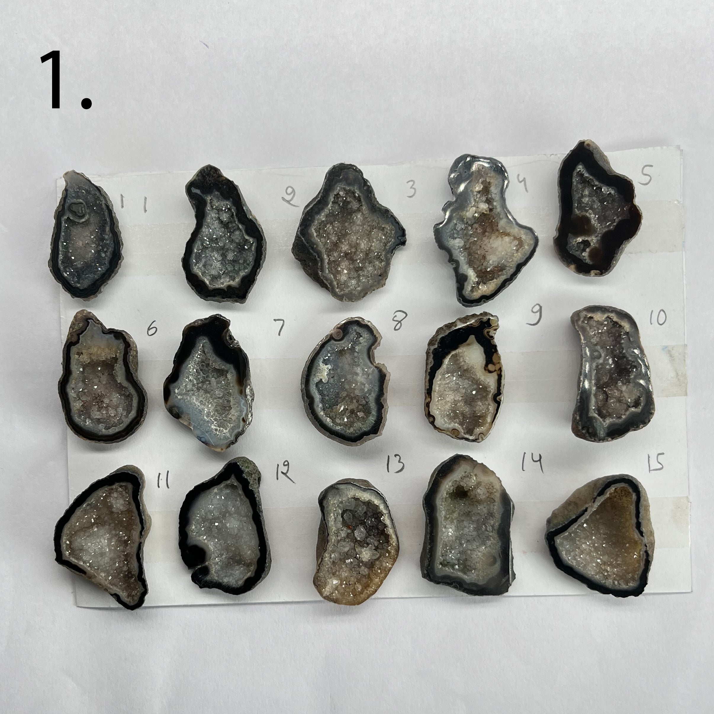 Geode Pendant stone by Selection 15 - 25 MM Black My Store