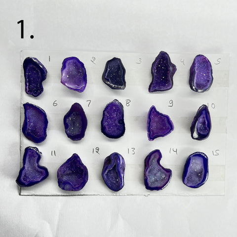 Geode Pendant stone by Selection 15 - 25 MM Purple My Store