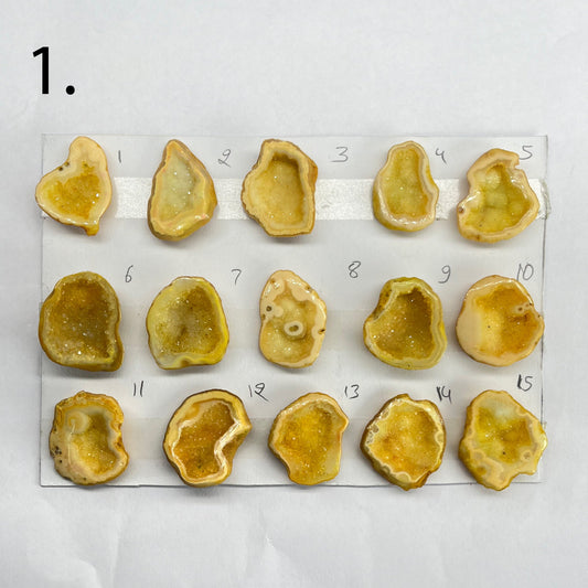 Geode Pendant stone by Selection 15 - 25 MM Yellow My Store