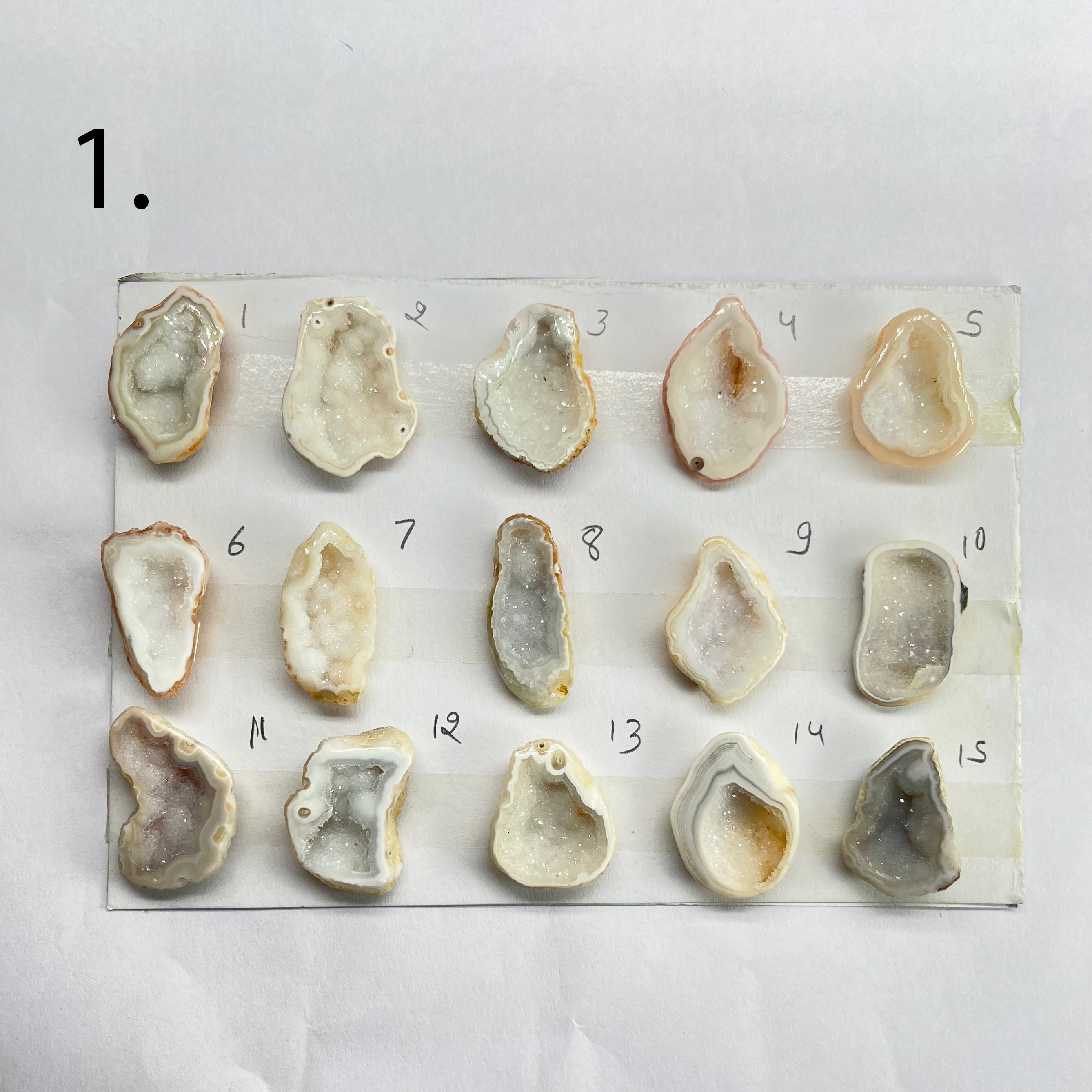 Geode Pendant stone by Selection 15 - 25 MM White My Store