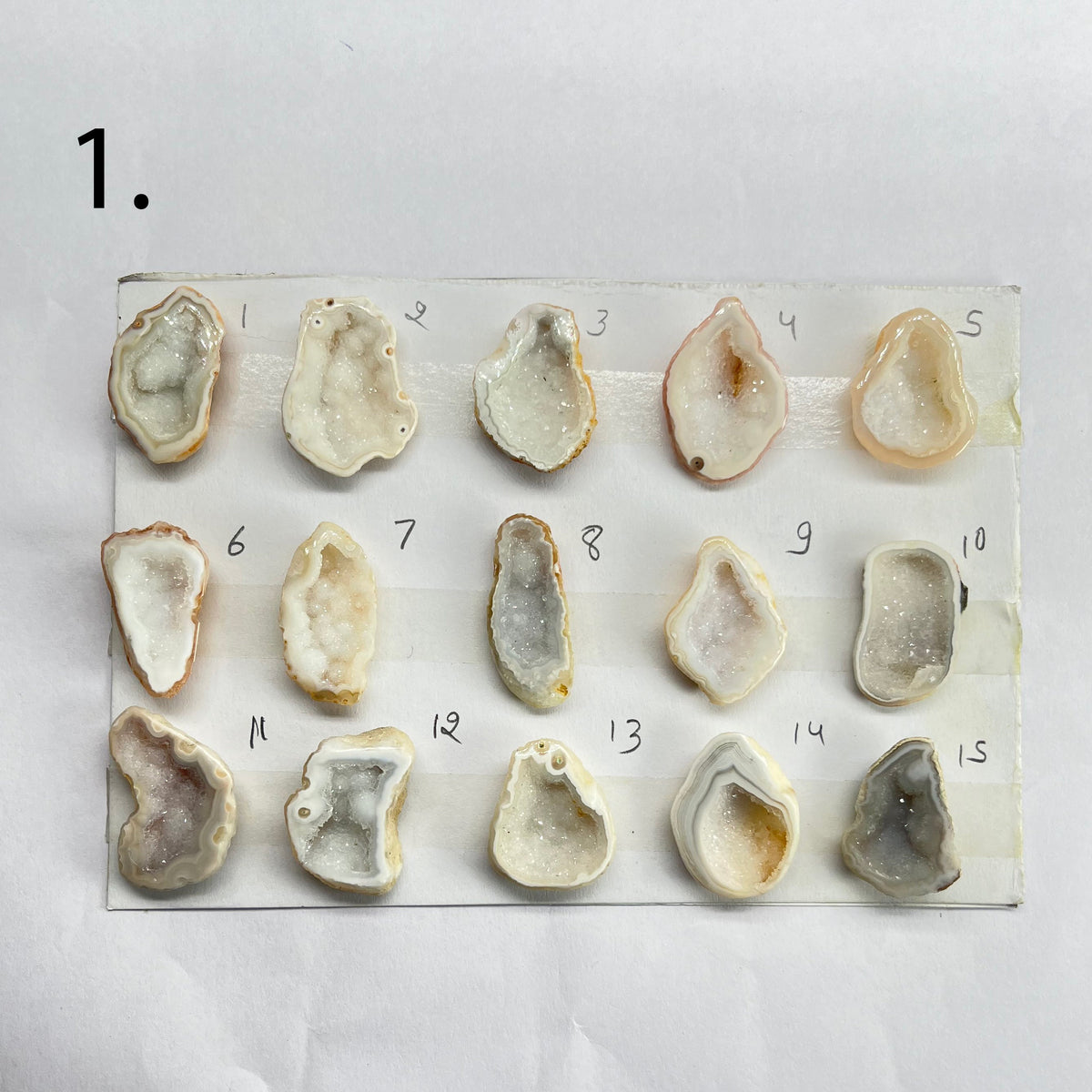 Geode Pendant stone by Selection 15 - 25 MM White My Store