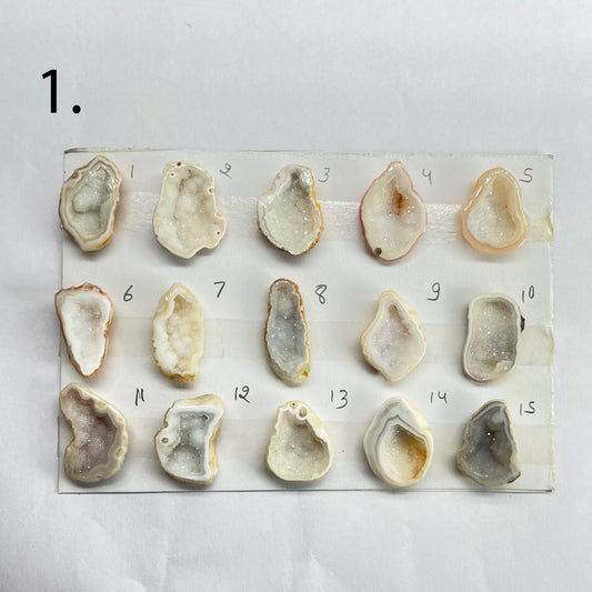 Geode Pendant stone by Selection 15 - 25 MM White My Store